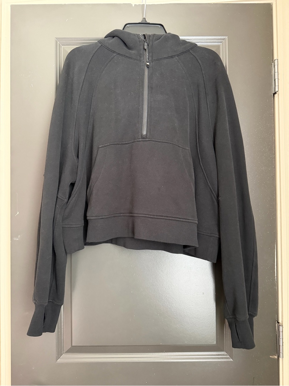 lululemon athletica Black Hooded Half-Zip Pullover